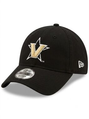 New Era Vanderbilt Commodores 9TWENTY Women Adjustable Hat Black V Logo OS